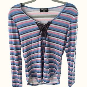 Urban Girl Colorful Stripped Long Sleeve!